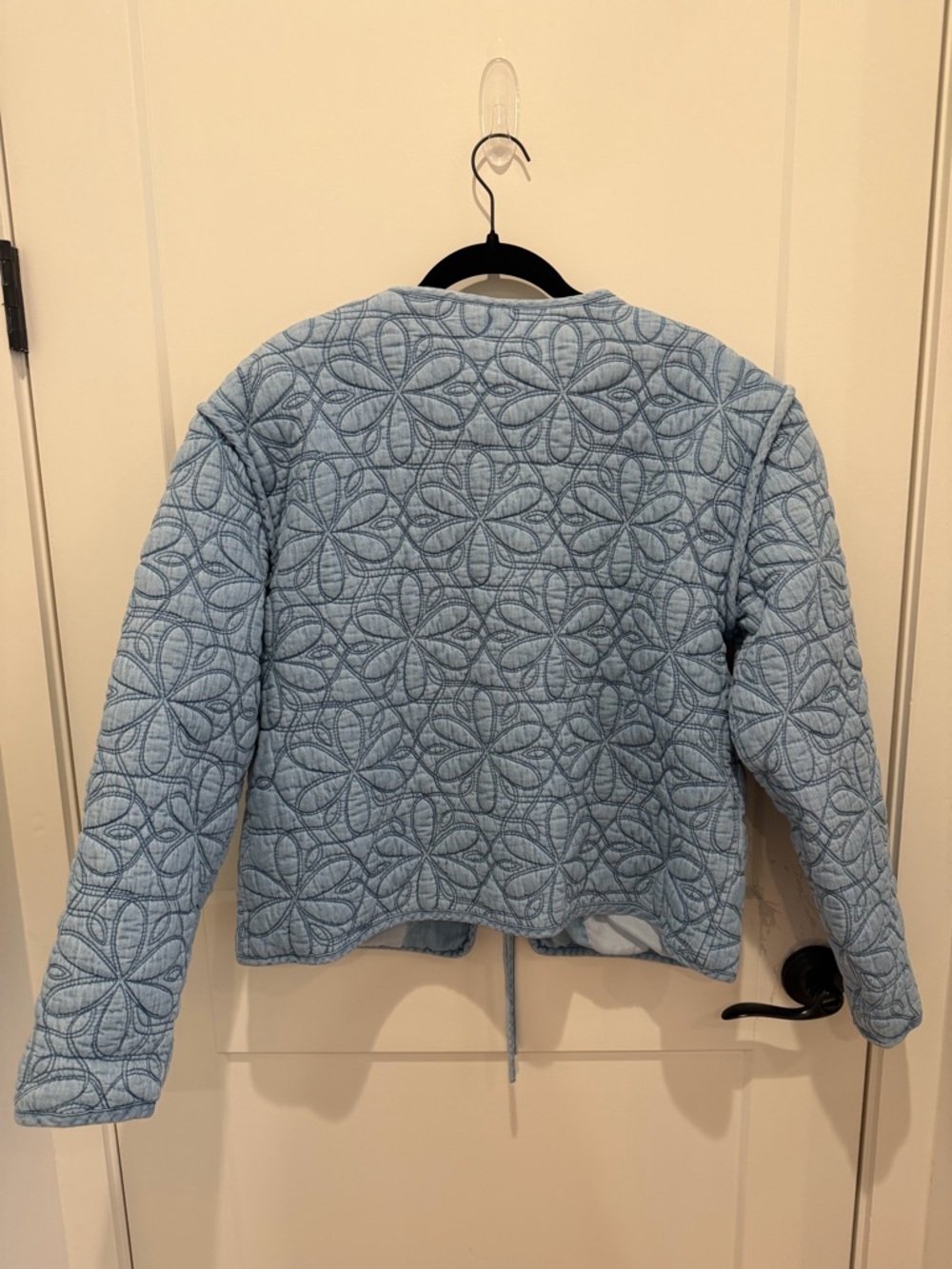 C&C California Light Blue Quilted Tie-Front Jacket - Picture 7 of 9
